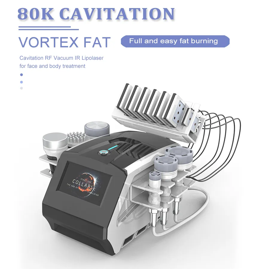Máquina de adelgazamiento por cavitación 80K, liposucción ultrasónica, presoterapia al vacío, masaje RF, equipo de belleza para pérdida de peso