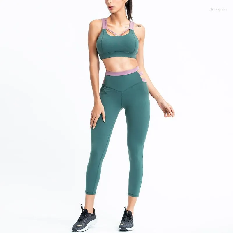 Активные сета 2 штуки женские спортивные наряды йога одежда летние спортивные брюки.