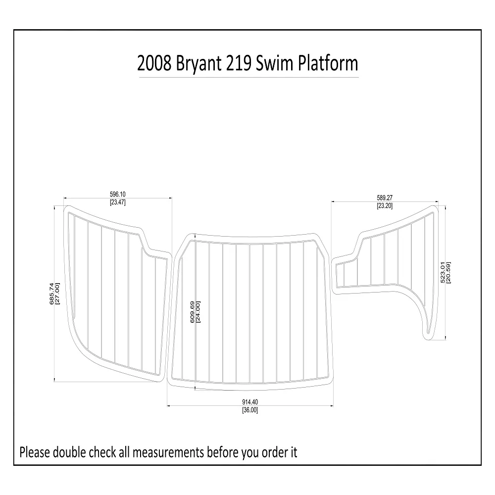 2008 BRYANT 219 Plataforma de natação Boat Eva Faux Foam Teak Deck Floor Plaad