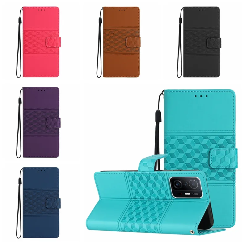 Flip Cases For Xiaomi 12 Lite Pro 12T 11 Ultra Redmi 10A A1 10C 10 2022 Note 11S 4G Pro 5G 10T 11T 9A 9C Square Cube Leather Wallet Business PU ID Card Slot Holder Cover Pouch