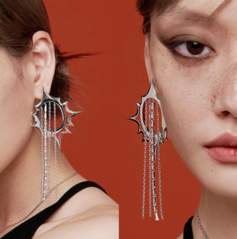 Tassel Earrings 웨딩 액세서리 파티 파티 드레스를위한 과장된 서클 보석