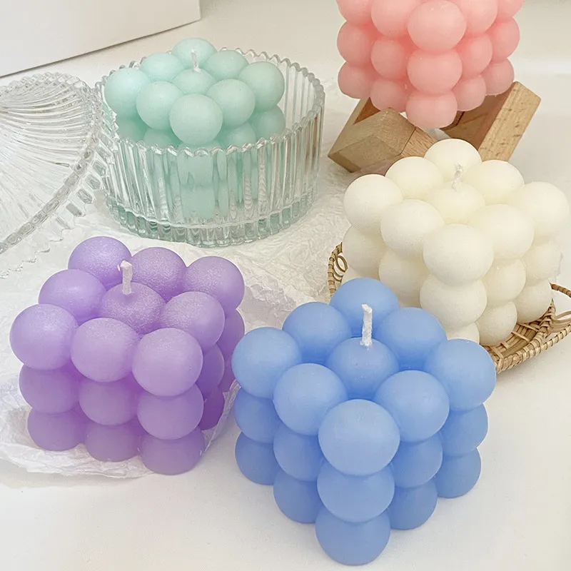  Pack of 2 Bubble Candles - Smokeless Cubed Soy Scented