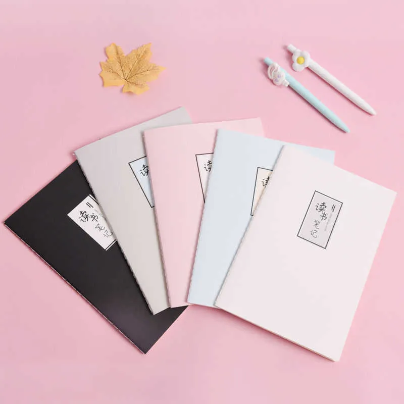 5PCS Student Car Line Notebook Ins Wind Small Fresh B5 Large Notepad Letterary Retro Style A5 Thick Planner 2022