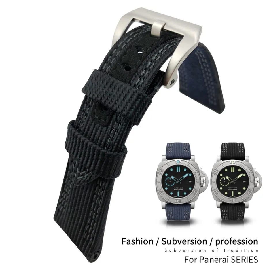 26mm Hight Quality Nylon Fabric New Style Watch Band For Pam985 Stainless Steel Pin Clasp Needle Buckle Waterproof Strap For Men F232T