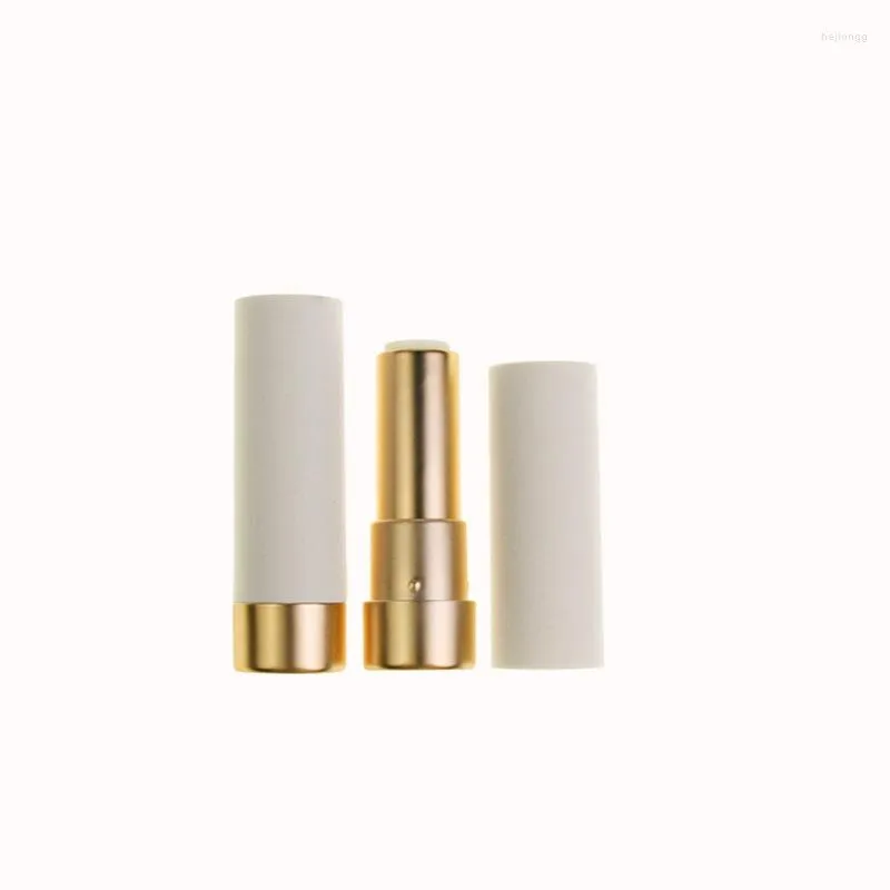 Storage Bottles 12/30/50pcs 12.1mm Matte White Lipstick Tube Cosmetic Frost Gold Lip Container DIY Rouge Concealer Stick Packaging