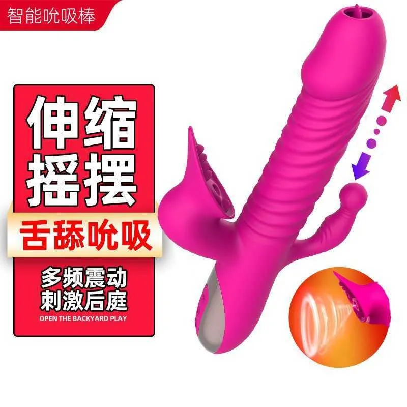 masseur de jouet sexuel tige vibrante féminine point G trois fonctions léchage de langue sucer et insérer un massage d'arrière-cour masturbateur féminin