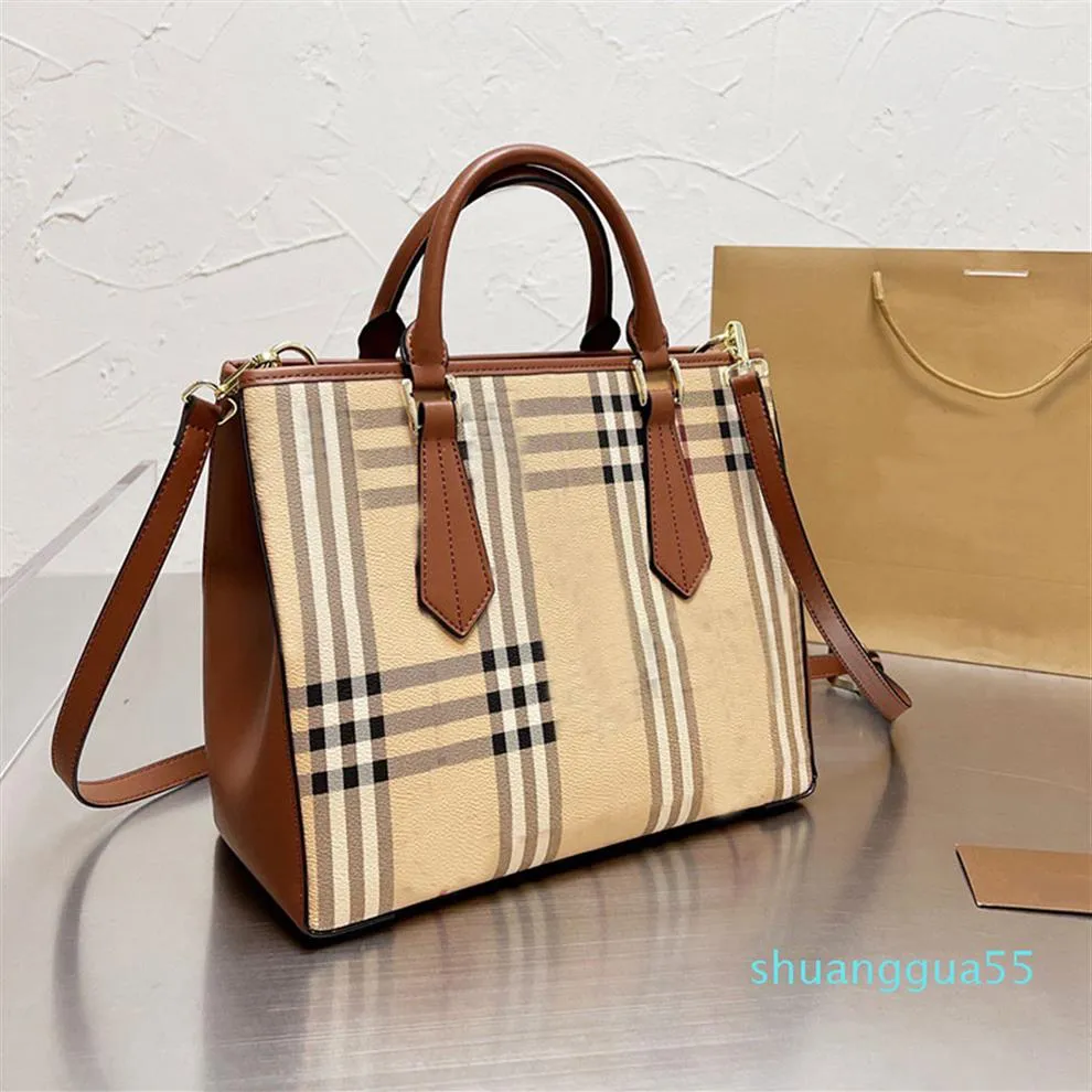 2021 Einkaufstasche Canvas Umhängetasche Handtasche Quadratische Umhängetaschen Frauen Echtes Leder Handtaschen Geldbörse Flip Outer Pouch Stripes Shopping266h