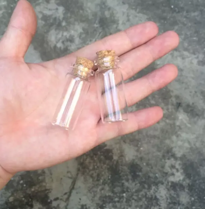 22x50x12.5mm 10 مل الجرار الزجاجية الصغيرة مع قذر Mini Wishing Bottles 100pcs