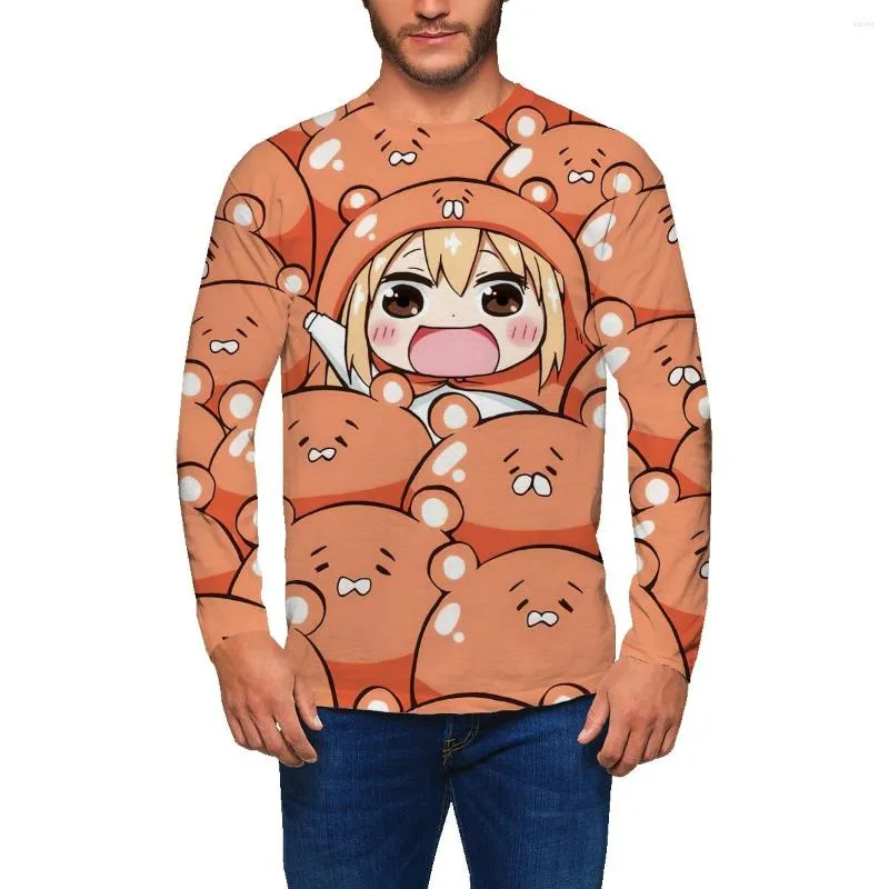 T-shirts pour hommes 2022 Printemps et automne Pull Tendance pour hommes Polyvalent Vêtements d'extérieur en vrac Coréen Casual Grande Taille Pull Umaru-chan