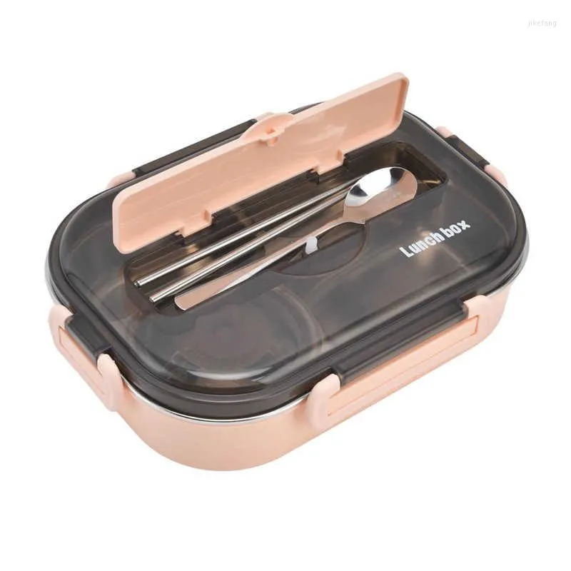 Ensembles de vaisselle compartiment étanche boîte à bento 304 acier inoxydable sûr qualité pratique avec bol à soupe pour le bureau