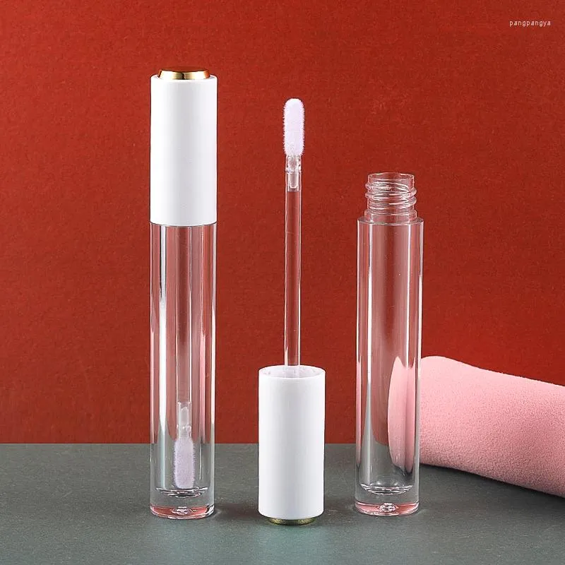 Storage Bottles Lip Gloss Tube Replace Empty Glaze Bottle Lipstick 4ml Silicone Brush Transparent Honey Container Cosmetic