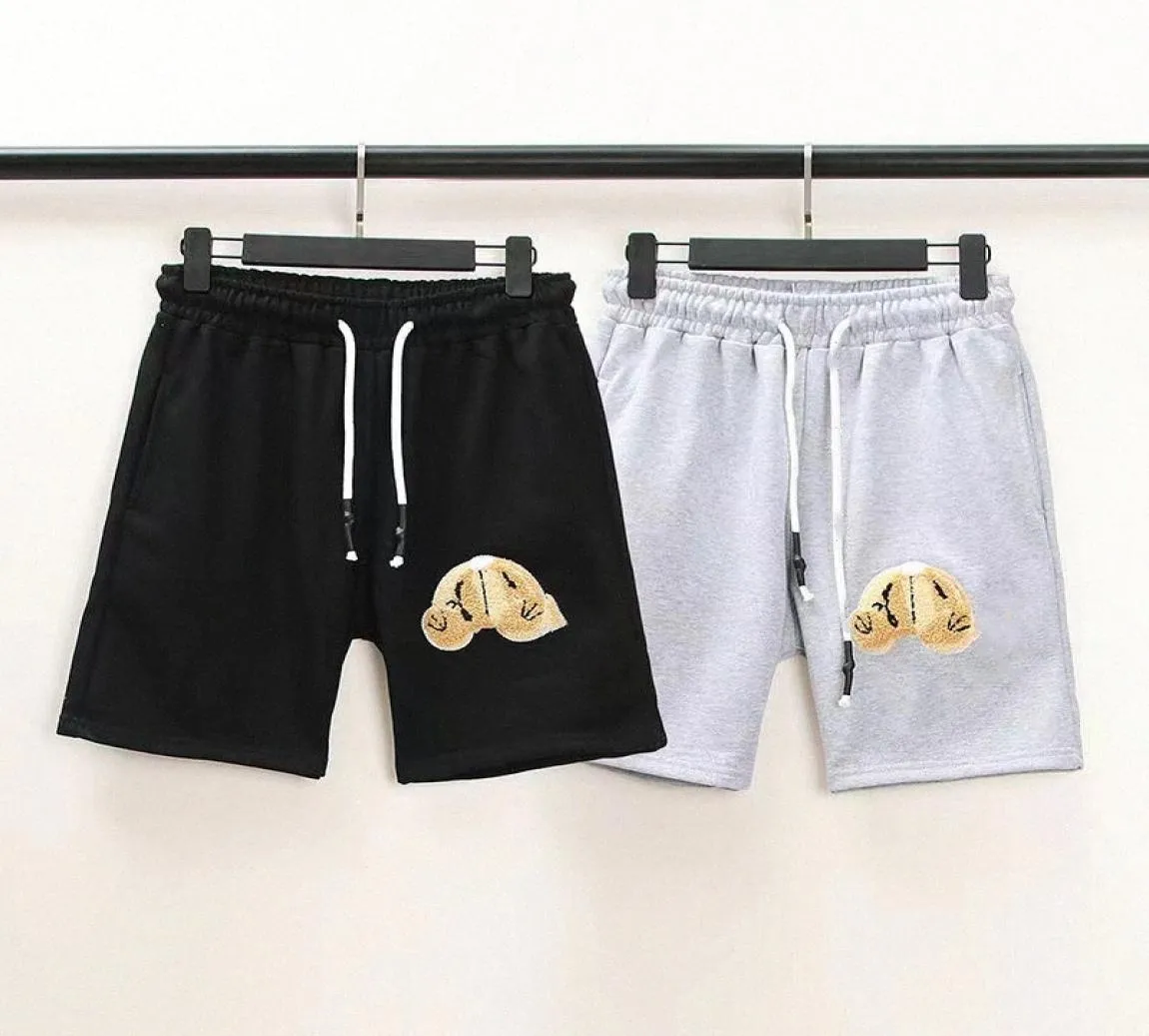 Reflective Bear Print Two Tone Shorts