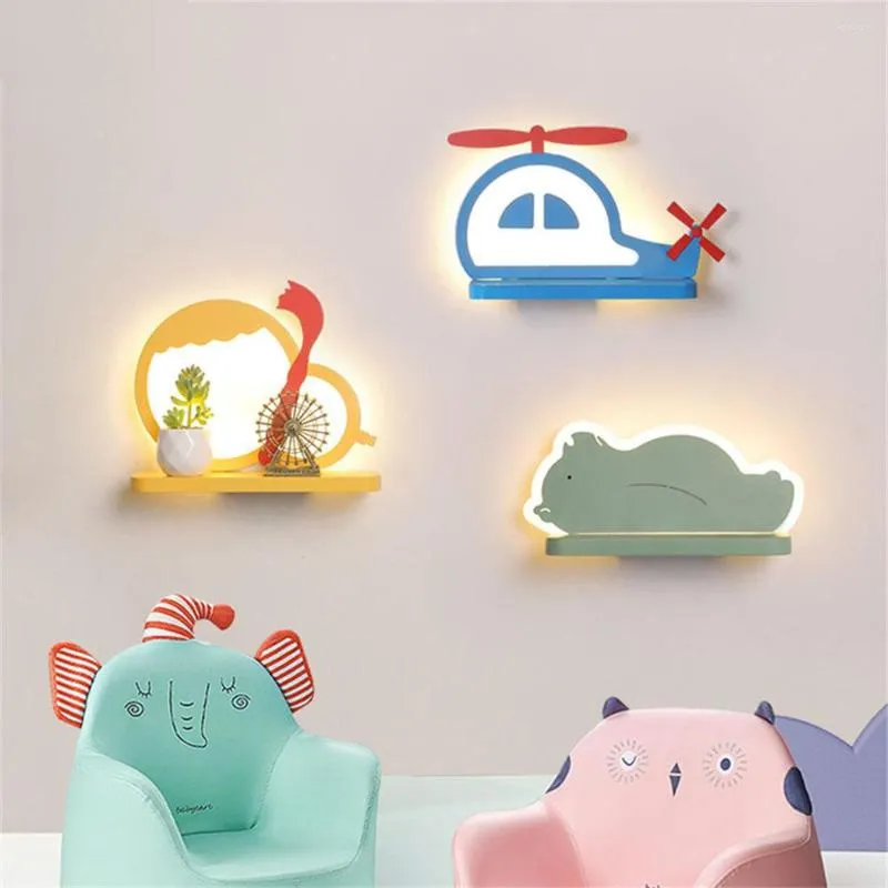 Wall Lamp Modern Led Lamps Bedroom Lighting For Baby Bedside Indoor Lights Wandlamp Luminaire Bear Elephant Shape Iron Fixture Abajur