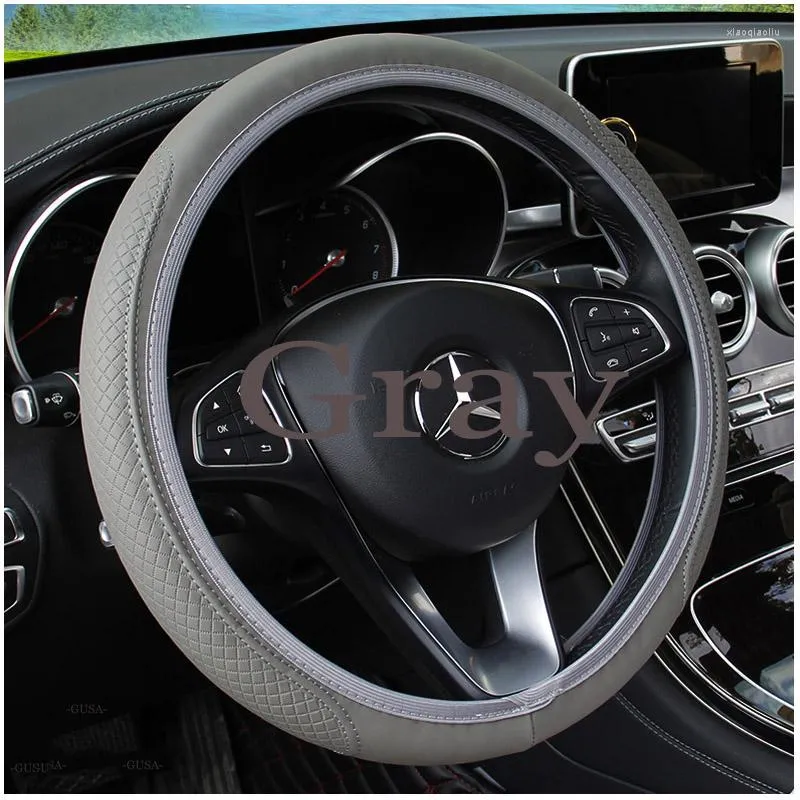 Steering Wheel Covers High Quality Fashionable Car Cover Embossed Winter Warm Short Plush 38CM Universal Anti-slip Top Duality