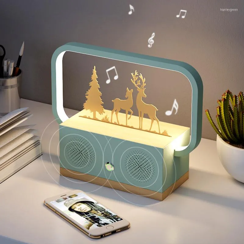 Bordslampor Bluetooth Music Sound Desk Lamp Smart Touch Light Switch Night For Children Bedroom Creative Birthday Present Abajur Infantil
