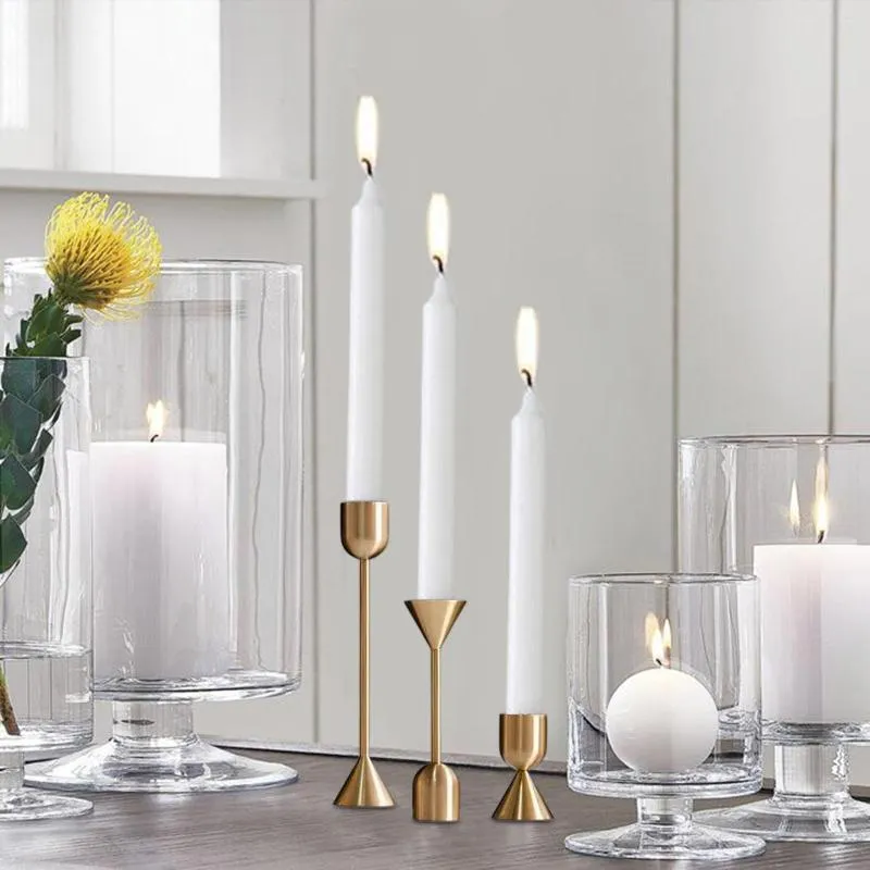 Candle Holders 3 sztuki świecznik złota żelazna kandelabra do dekoracji el