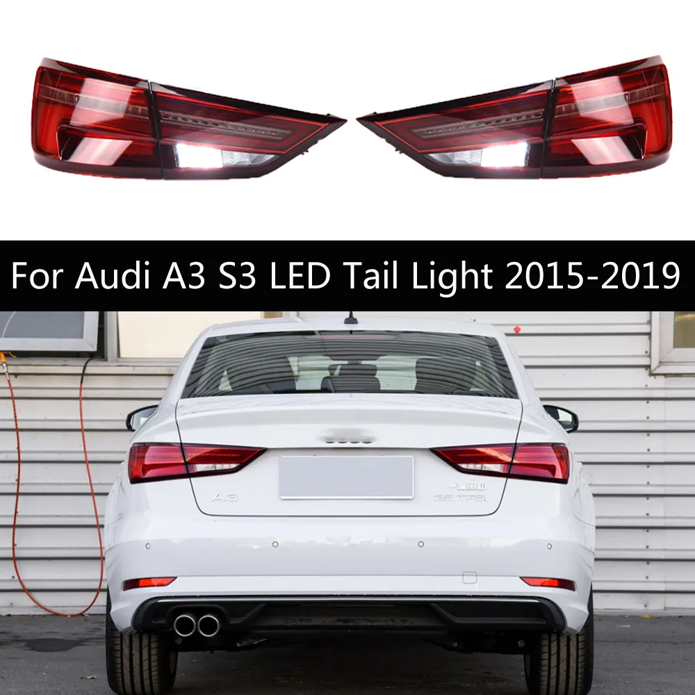 Luzes traseiras de carro Assembly Frelair dinâmico Turn Signal Indicator Light para Audi A3 S3 Luz de nevoeiro traseira da luz traseira Audi S3 Lâmpada traseira