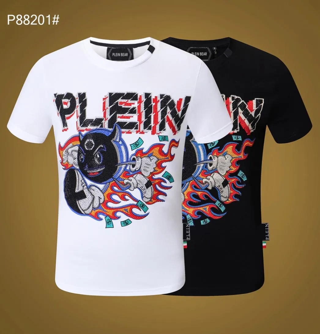Plein Bear T Shirt Mens Designer Tshirts Ropa de marca Rhinestone Skull Men camisetas cl￡sicas de alta calidad Hip Hop Streetwear TS1647567