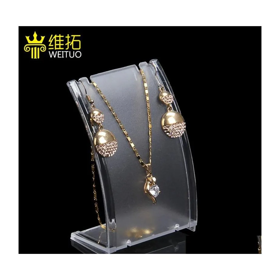 Jewelry Stand Display Black White Clear Mini Size Plastic Neck Bust Pendant Necklace Earring Holder Set Rack 2264 Drop Delivery Packa Dh1Tm