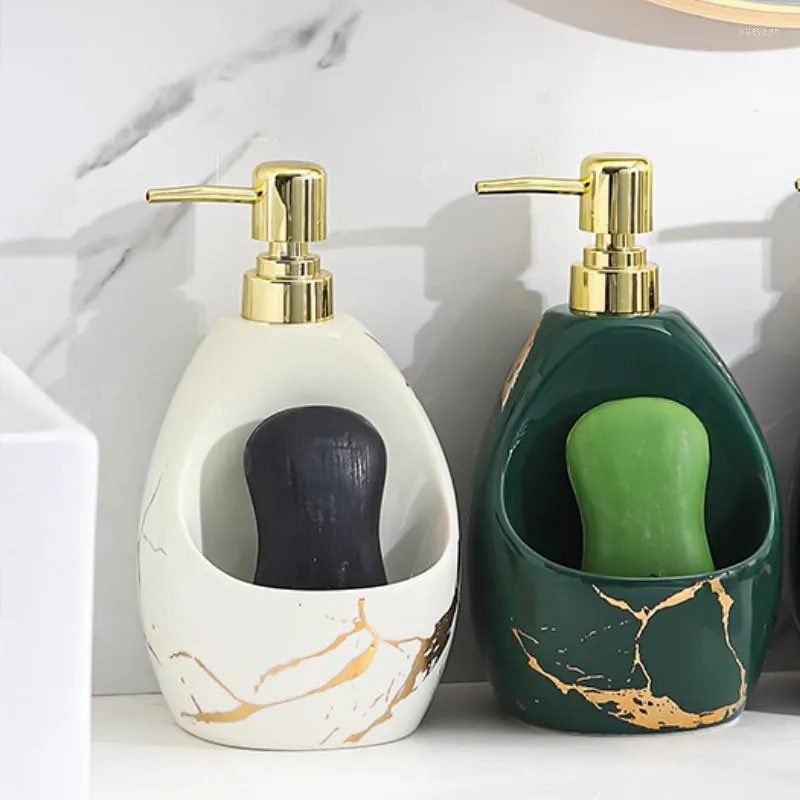 Bath Accessory Set Imitation Marble Ceramic Soap Dispenser Bathroom Supplies Lotion Bottle Body Wash Accessories