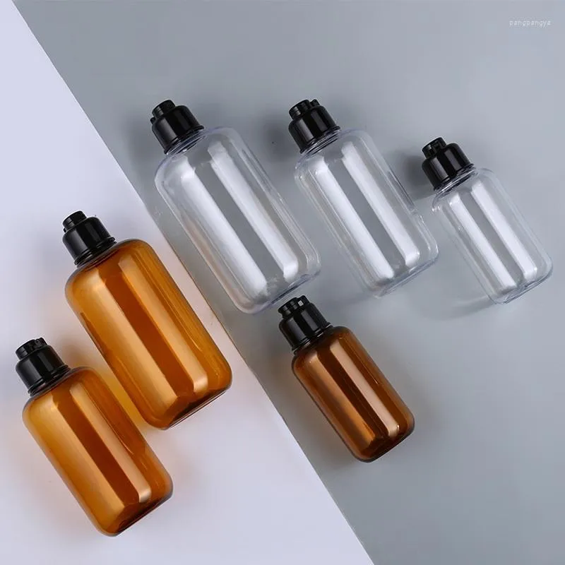 収納ボトル100ml 200ml 300ml空のトナーヒドロラットペットペットボトルクリアアンバーメイクアップ補充可能シャンプーシャワージェル10pcs/lot