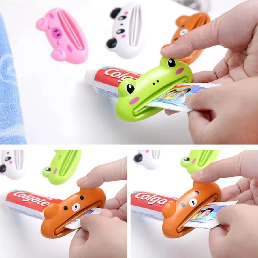 Home Cartoon Toothpaste Squeezer Dispenser Facial Cleanser Clips Kid