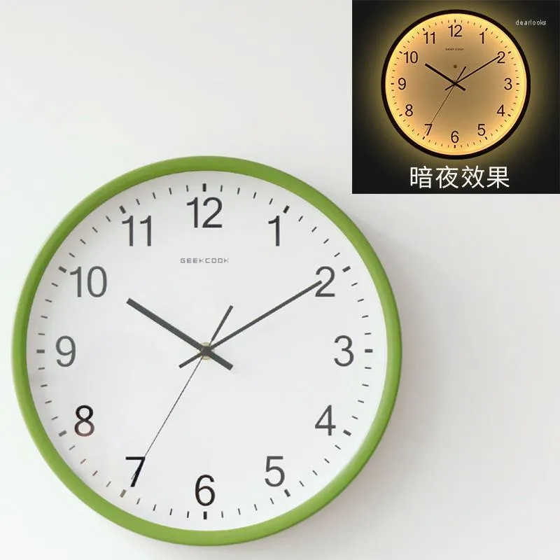 Väggklockor Creative Products Intelligent induktion Voice Activated LED LUMINOUS CLOCK Simple Home Metal