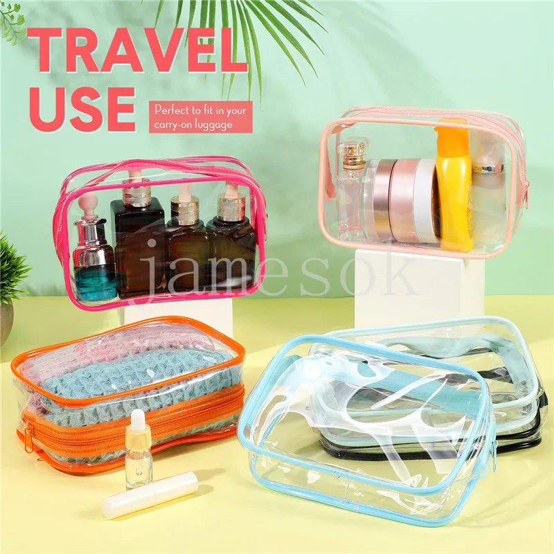 Clear Toatetry Bag Travel Makeup Kosmetisk v￤ska f￶r kvinnor M￤n b￤r p￥ flygplatsens flygbolagskompatibla v￤skor DE945