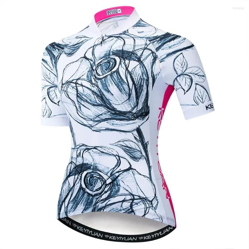 Racing Jackets 2022 Keyiyuan Summer Road Bike Riding Equipment Snel droge ademende vrouwen kleur roze korte mouw top