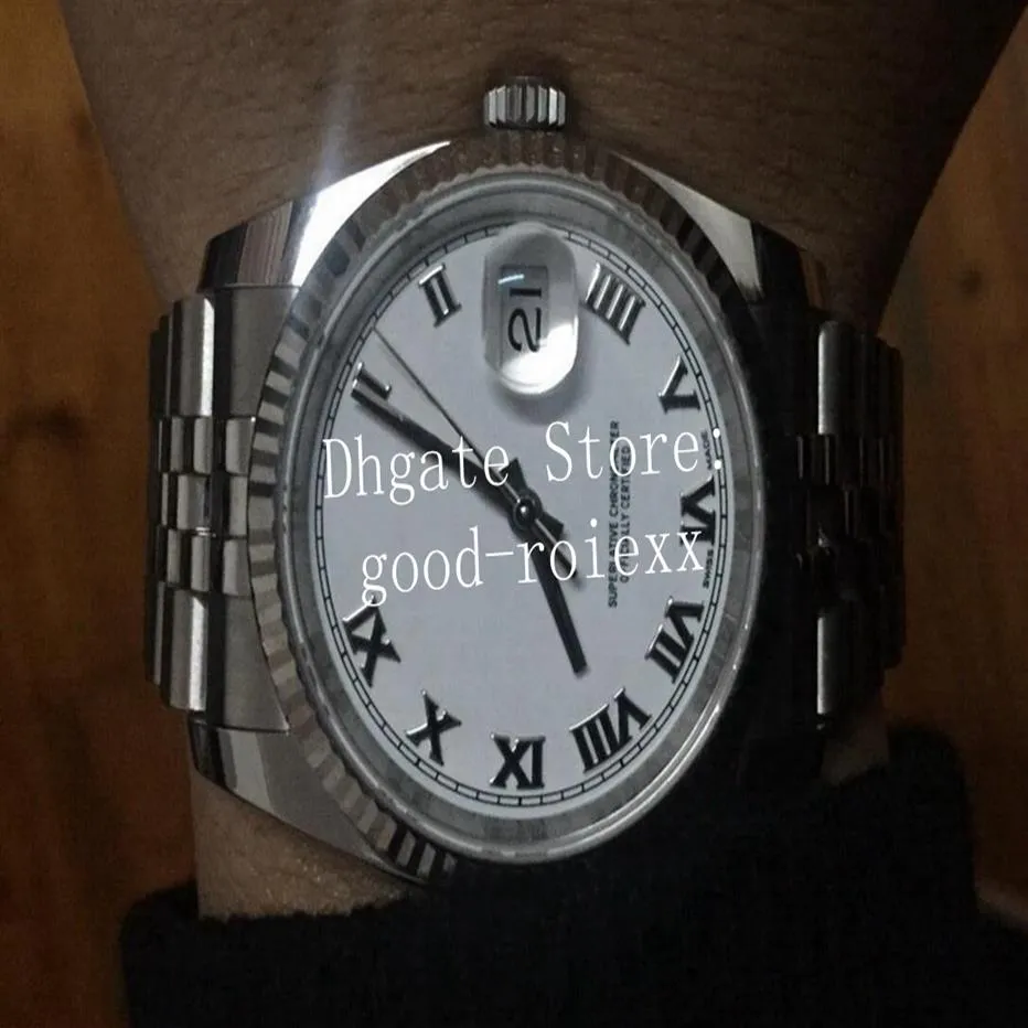 36 mm gładka ramka zegarków mężczyzn mechanicznych zegarek męski błękitny różowy biały rzymy tarcza BP Factory 2813 Ruch Jubilee Bransoletka 1162250e
