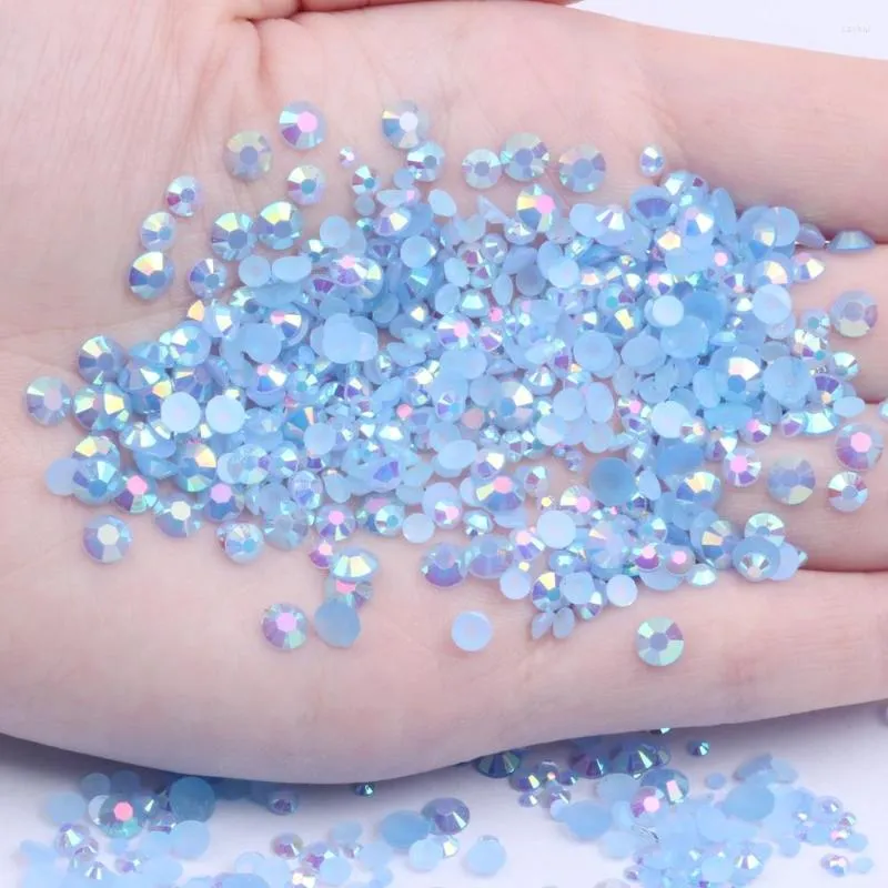 Resin Rhinestones Non Hot Fix Navy blue AB 500/1000pcs 2-6mm Round Flatback  Diamonds Appliques For Craft Fabric Wedding Dresses