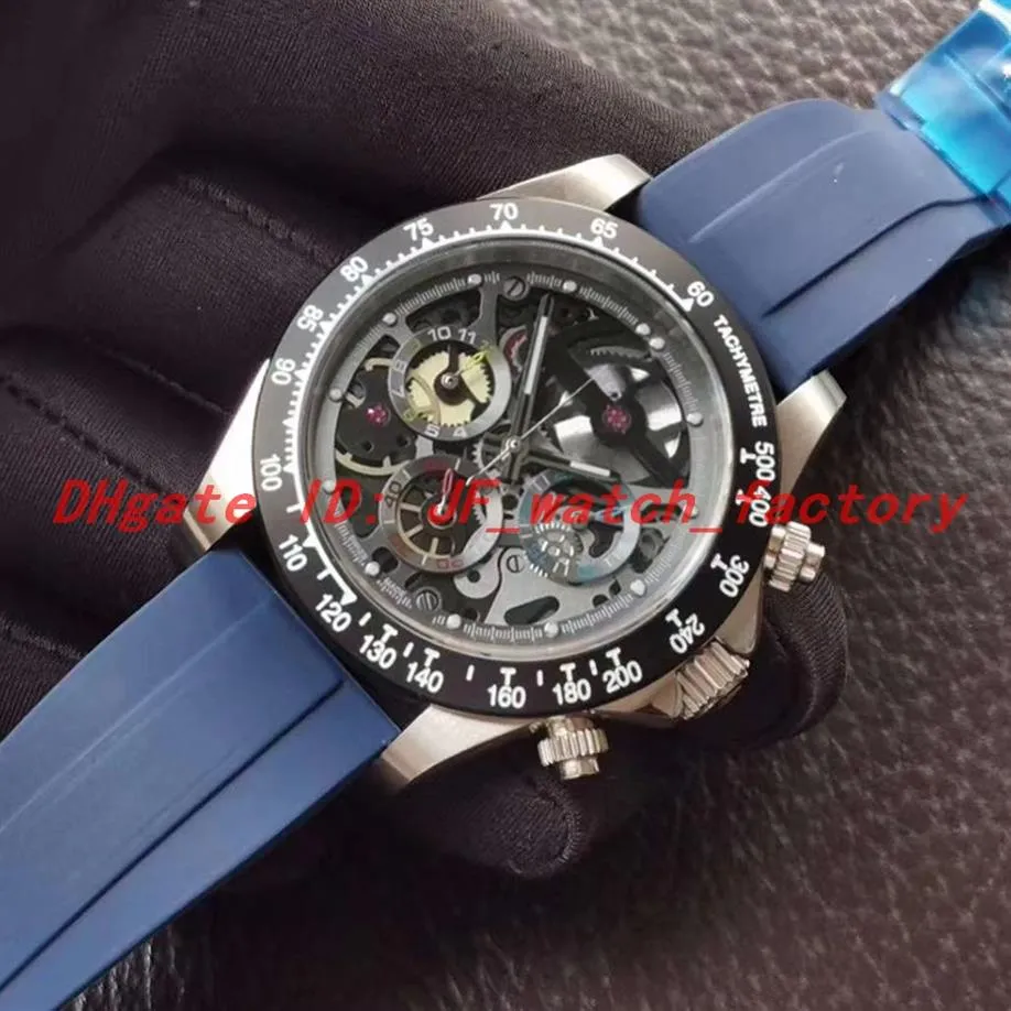 New Mens Watch Montre De Luxe Sapphire Surface Relojes Deportivos Para Hombres 고품질 손목 시계 VK Quartz 고무 스트랩 252U
