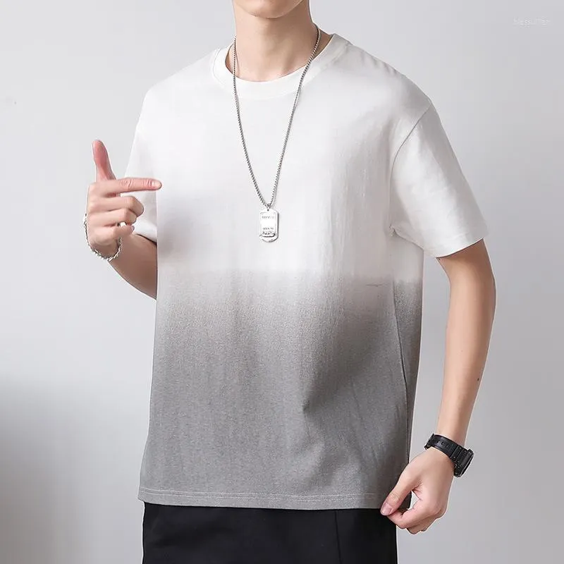 Men's T Shirts Fashion Mens Street Wear Clothing Cotton Casual Short Daily Summer O-Neck Patchwork Men Shirt White Black Tops Tees