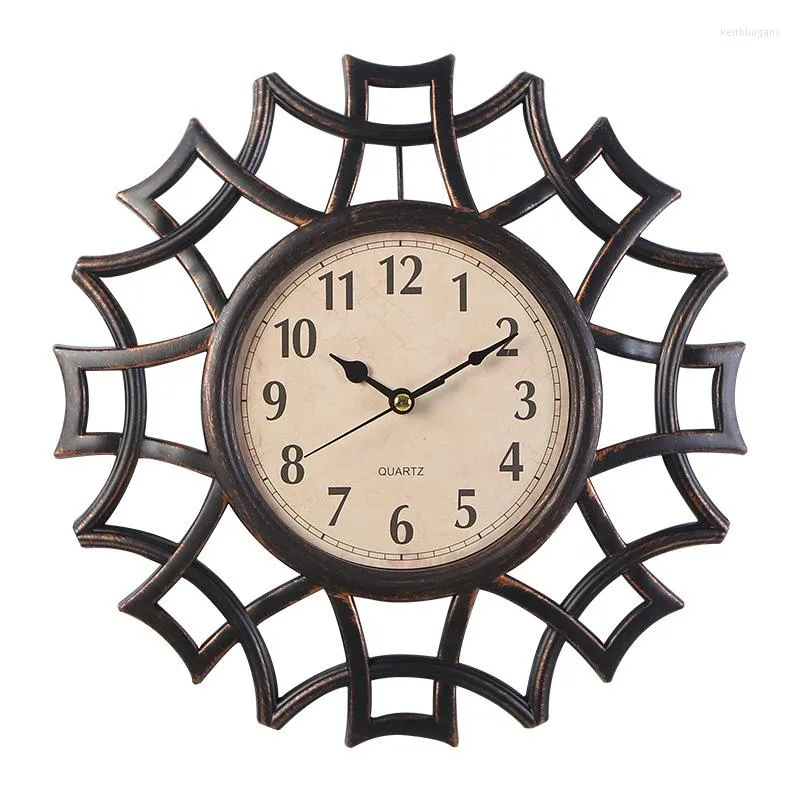 Wall Clocks 10 Inch Retro Clock Nordic Round Living Room Fashion Silent Quartz Home Decoration