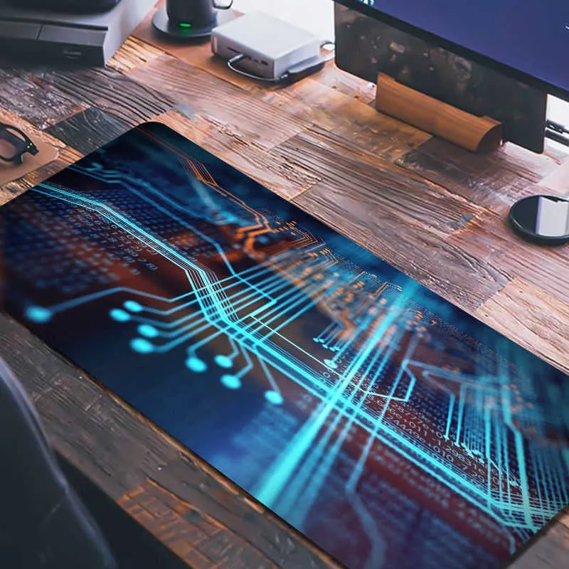 Circuit Board Creative Gaming Mouse Pad Mousepad Gamer Desk Mat Keyboard Stor mattan Datorbord för tillbehör för tillbehör