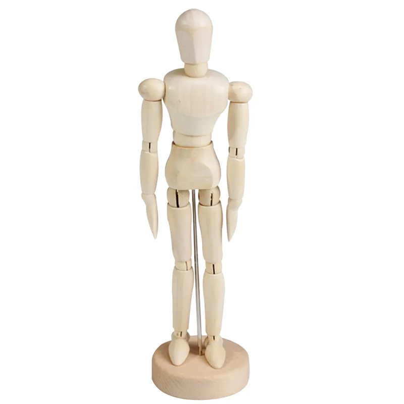 Giocattolo di decompressione 14 cm Modello di uomo in legno Action Figure Manichino Giocattoli Corpo carino Arti mobili Bambola Modelli di schizzi flessibili Bambini Arte per adulti