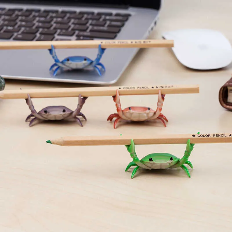 Ny japansk kreativ söt krabba penna hållare viktlyftning krabbor penna konsol förvaringsställ present stationery