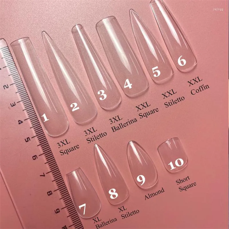 False Nails Short XL2XL3XL4XL Nail Tips Clear NC Coffin Full Cover Acrylic Fingernails Fake 500pcs/504pcs/600pcs/550pcs/360pcs