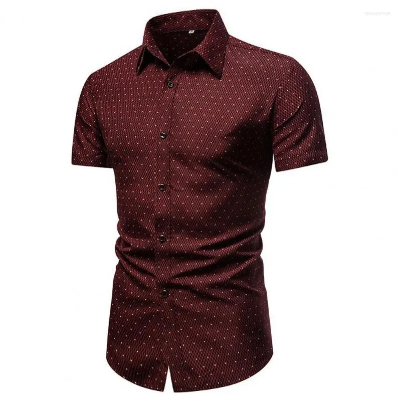 Chemises décontractées pour hommes chemise d'été hommes formel simple boutonnage revers imprimé à pois pour vêtements pour hommes Vetement Homme