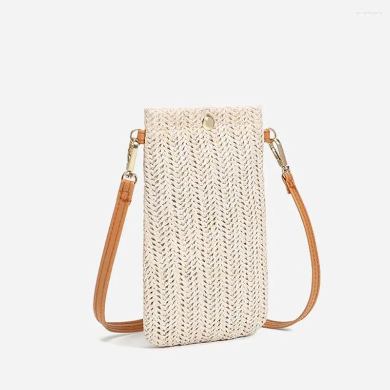 이브닝 가방 2022 Sping Autum Bohemia Beach Rattan Shoulder Pack 작은 단단한 모바일 짠 짚 ladie 크로스 바디 백