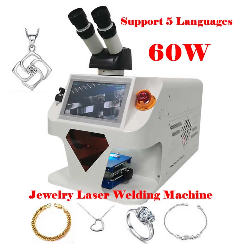 ND YAG smycken Laser Spot Welding Machine Pekskärmskontroll Mikrolaser Lödning 60W för guldkedjan Ringhäng