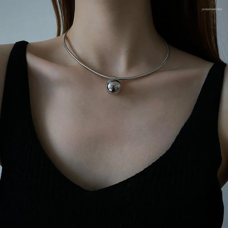 Colares de pingentes VSNOW LIGHT LIGHA BOLA REALHA CHOKER