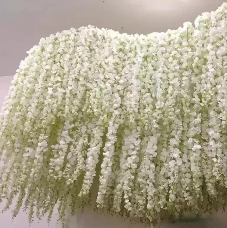 34 cm Elegancka sztuczna dekoracyjna impreza kwiatowa wisteria kwiaty winorośl ogrodowy Wiszący DIY Rattan Centerpiece Xmas Wedding Dekoracja SS1221