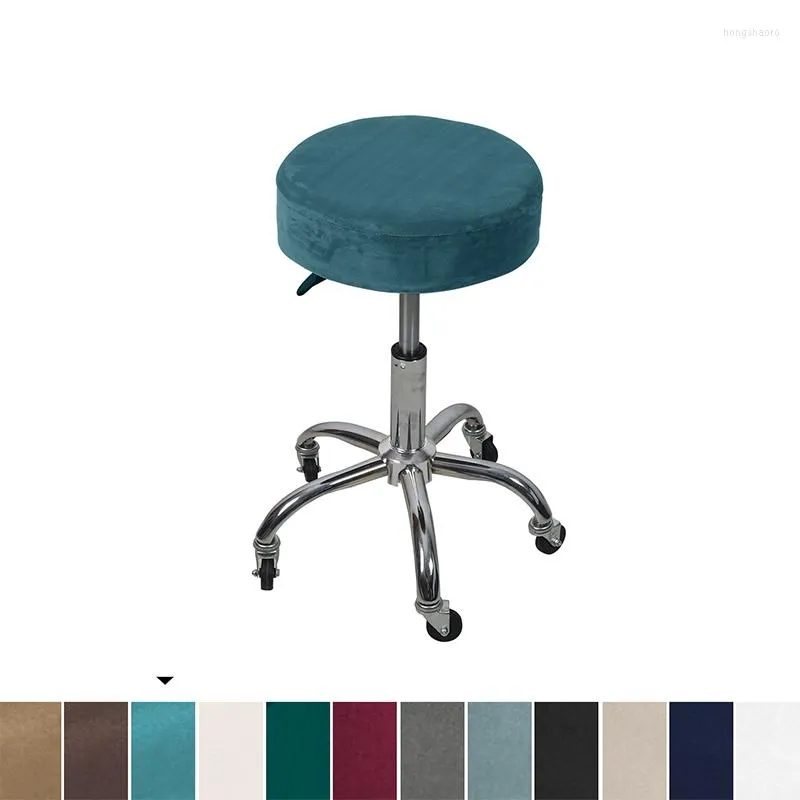 Housses de chaise couverture ronde tabouret de Bar Spandex protecteur de siège élastique housse de coussin lavable pour la décoration de bureau à domicile