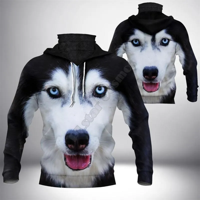 Hoodies masculinos Love Husky 3D Impresso Fashion Sweatshirt Mulheres homens Pullover casual Máscara de exaustão quente Costumes