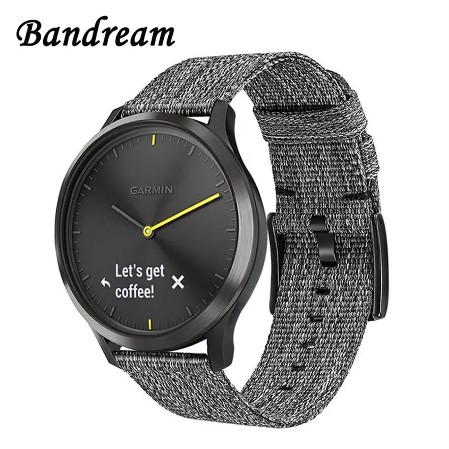 Canvas Nylon Watchband for Garmin Vivoactive 4 4S Venu Luxe Style Vivomove 3 3S HR Quick Release Strap Watch Band280H