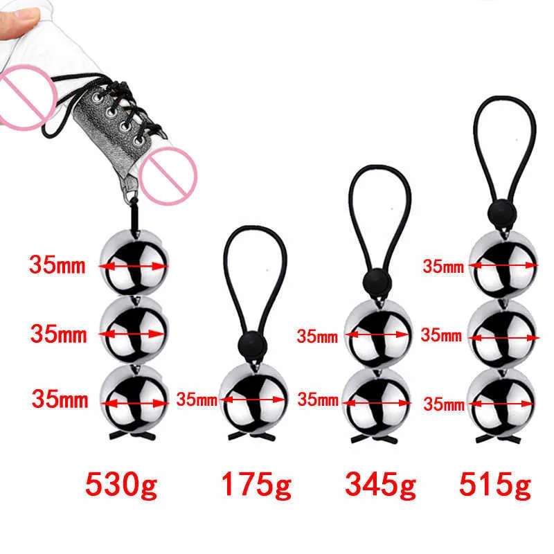 Beauty Items Wearable Cock Ring Penis Enlarger Stretcher Growth by Weight Extender Male Exercise with Heavy Metal Ball sexy Toys for Men