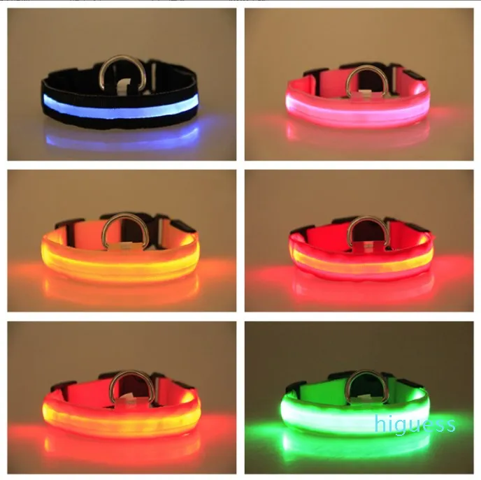 Colarinhos de cachorro frios led colar noturno de segurança piscando brilho na coleira escura cães suprimentos fluorescentes luminosos