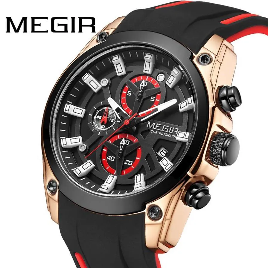 Silicone Chronographe Quartz Hommes Montre Relogio Masculino Hommes Montres Horloge Gents Militar Reloj Hombre Wristwatches241B