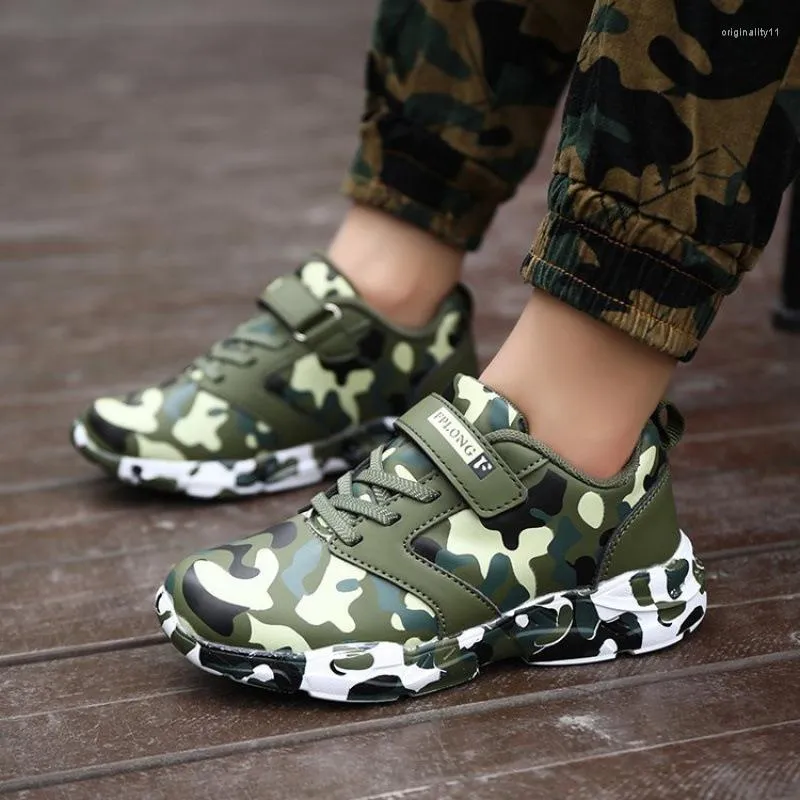 Chaussures de sport enfants Camouflage garçons baskets Sport course enfants cuir antidérapant décontracté léger baskets extérieur